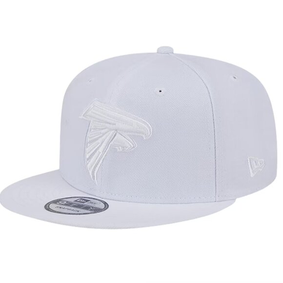 Hat Atlanta Falcons Men's New Era Main White on White 9FIFTY Snapback One Size - Picture 1 of 5